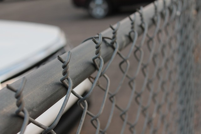 Chain link fence installation. This photo was taken in Mesquite, TX.