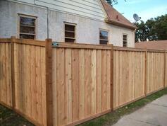 New wooden fence installation. This photo was taken in Mesquite, TX.