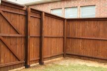 Newly installed cedar wood fence. This photo was taken in Mesquite, TX.