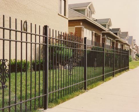 New wrought iron fence installation. This photo was taken in Mesquite, TX.